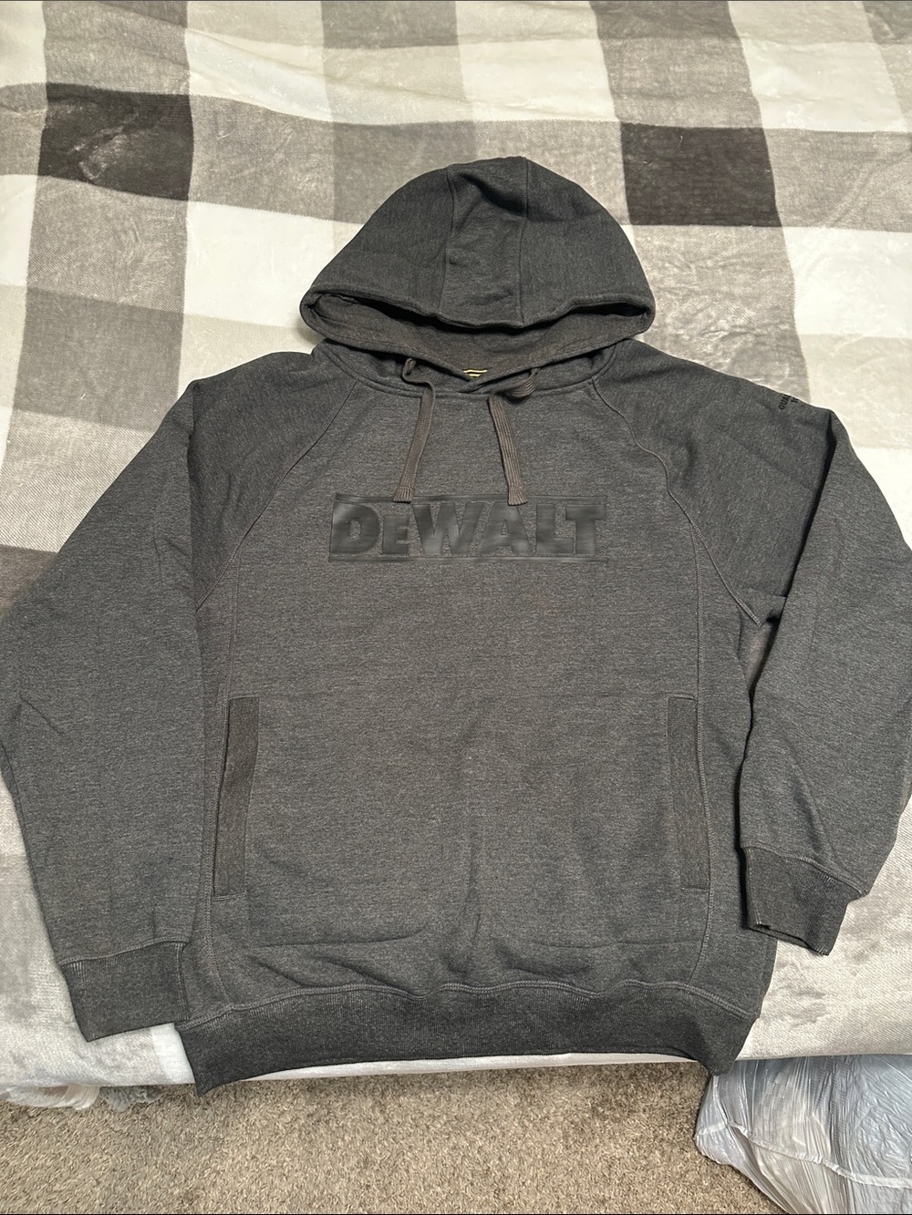 DeWalt Men’s Charcoal Pullover Hoodie with Embossed Logo